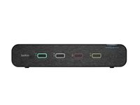 Belkin Universal Secure Dual-Head - 2:a generationen - omkopplare för tangentbord/video/mus/ljud - 4 x KVM/ljud - 1 lokal användare - skrivbordsmodell - TAA-kompatibel F1DN204KVM-UN-4