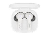 Belkin SoundForm Motion - True wireless-hörlurar med mikrofon - inuti örat - Bluetooth - aktiv brusradering - ljudisolerande - vit AUC010BTWH