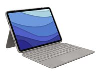 Logitech Combo Touch - Tangentbord och foliefodral - med pekdyna - bakgrundsbelyst - Apple Smart connector - QWERTY - spansk - sand - för Apple 11-inch iPad Pro (1:a generation, 2a generation, 3:e generationen) 920-010169