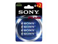 Sony Stamina Plus AM4-B4X2D - Batteri 6 x AAA - alkaliskt AM4B4X2D