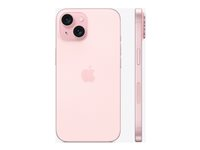 Apple iPhone 15 - 5G smartphone - dual-SIM / Internminne 128 GB - OLED-skärm - 6.1" - 2556 x 1179 pixlar - 2 bakre kameror 48 MP, 12 MP - front camera 12 MP - rosa MTP13QN/A