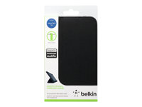Belkin Smooth Tri-Fold Cover with Stand - Fodral för surfplatta - tyg - svart - 7" - för Samsung Galaxy Tab 3 (7 tum) F7P120VFC00