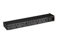 Eaton FlexPDU - Kraftdistributionsenhet (kan monteras i rack) - AC 220-240 V - 3000 VA - ingång: IEC 60320 C20 16A - utgångskontakter: 7 (IEC-kontakt, BS) - 1U - 19" EFLX6B