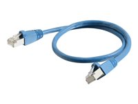 C2G Cat6a Booted Shielded (STP) Network Patch Cable - Patch-kabel - RJ-45 (hane) till RJ-45 (hane) - 1 m - STP - CAT 6a - formpressad, hakfri, tvinnad - blå 89908