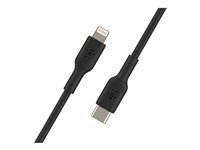 Belkin BOOST CHARGE - Lightning-kabel - 24 pin USB-C hane till Lightning hane - 1 m - svart - USB-strömförsörjning (18W) CAA003BT1MBK
