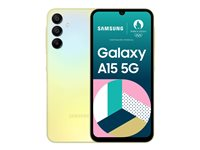 Samsung Galaxy A15 5G - 5G pekskärmsmobil - dual-SIM - RAM 4 GB / Internal Memory 128 GB - microSD slot - OLED-skärm - 6.5" - 2340 x 1080 pixlar (90 Hz) - 3 st. bakre kameror 50 MP, 5 MP, 2 MP - front camera 13 MP - gul SM-A156BZYDEUB