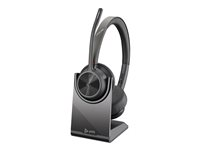 HP Poly Voyager 4320-M - Headset - på örat - Bluetooth - trådlös, kabelansluten - USB-A via Bluetooth-adapter - svart - Certifierad för Microsoft-teams, Zoomcertifierad 77Y98AA