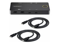 StarTech.com 2-Port USB-C KVM Switch, Single-4K 60Hz HDMI Monitor, Dual-100W Power Delivery Pass-through Ports, Bus Powered, USB Type-C/USB4/Thunderbolt 3/4 Compatible - Small Form Factor (C2-H46-UC2-PD-KVM) - Omkopplare för tangentbord/video/mus - 2 x KVM/ljud/USB - 1 lokal användare - skrivbordsmodell C2-H46-UC2-PD-KVM