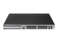 D-Link DWS 4026 - Switch - Administrerad - 24 x 10/100/1000 (PoE) + 4 x kombinations-SFP - skrivbordsmodell - PoE DWS-4026