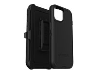 OtterBox Defender Series - Baksidesskydd för mobiltelefon - MagSafe-kompatibilitet - polykarbonat, syntetiskt gummi - svart - för Apple iPhone 13, 14, 15 77-92557