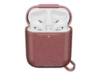 OtterBox Ispra Series - Fodral för trådlösa hörlurar - polykarbonat, zinklegering, TPE (termaplastisk elastomer) - oändlig rosa - för Apple AirPods (1:a generation, 2a generation) 77-65504