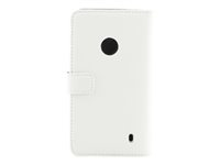 Insmat Exclusive - Skydd för mobiltelefon - läder - vit - för Nokia Lumia 520 650-2027