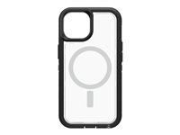 OtterBox Defender Series XT - Baksidesskydd för mobiltelefon - robust - MagSafe-kompatibilitet - polykarbonat, syntetiskt gummi - svart kristall (genomskinlig/svart) - för Apple iPhone 14 77-90128