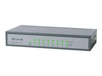 Belkin Gigabit Switch - Switch - ohanterad - 8 x 10/100/1000 - skrivbordsmodell, väggmonterbar F5D5141AZ8