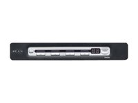 Belkin OmniView PRO3 USB & PS/2 4-Port KVM Switch - Omkopplare för tangentbord/video/mus - 4 x KVM port(s) - skrivbordsmodell F1DA104ZEA