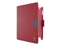 Belkin Cinema Leather Swivel Folio - Fodral för surfplatta - genuint läder - röd matta F8N759CWC02
