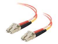 C2G LC-LC 50/125 OM2 Duplex Multimode PVC Fiber Optic Cable (LSZH) - Nätverkskabel - LC multiläge (hane) till LC multiläge (hane) - 30 m - fiberoptisk - duplex - 50/125 mikron - OM2 - halogenfri - orange 85503