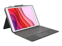 Logitech Combo Touch - Tangentbord och foliefodral - med pekdyna - bakgrundsbelyst - Apple Smart connector - QWERTY - nordiskt (danska/finska/norska/svenska) - oxford-grå - för Apple 10.9-inch iPad (10:e generation); iPad A16 Wi-Fi, A16 Wi-Fi + Cellular 920-011440