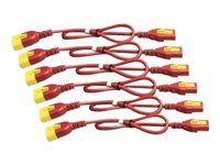 APC - Strömkabel - power IEC 60320 C13 låst till IEC 60320 C14 låst - 60 cm - röd (paket om 6) - för P/N: SCL500RMI1UC, SCL500RMI1UNC, SMT3000I-AR, SMT3000R2I-AR, SMTL750RMI2UC, SRT1500RMXLI AP8702S-WWX340