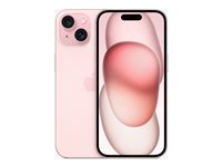 Apple iPhone 15 - 5G smartphone - dual-SIM / Internminne 128 GB - OLED-skärm - 6.1" - 2556 x 1179 pixlar - 2 bakre kameror 48 MP, 12 MP - front camera 12 MP - rosa MTP13QN/A