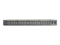 Cisco Catalyst 2960-48TC - Switch - Administrerad - 48 x 10/100 + 2 x kombinations-Gigabit SFP - rackmonterbar WS-C2960-48TC-L