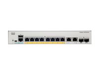 Cisco Catalyst 1000-8FP-2G-L - Switch - Administrerad - 8 x 10/100/1000 (PoE+) + 2 x kombinations-Gigabit SFP (upplänk) - rackmonterbar - PoE+ (120 W) C1000-8FP-2G-L
