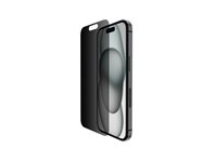 Belkin ScreenForce Pro - Skärmskydd för mobiltelefon - 2.5D - glas - med sekretessfilter - glas - för Apple iPhone 14 Pro, 15 OVA147ZZ