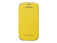 Samsung EFC-1M7F - Vikbart fodral för mobiltelefon - plast, konstläder - gul - för Galaxy S III Mini EFC-1M7FYEGSTD
