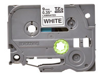 Brother TZe-221 - Självhäftande - svart på vitt - Rulle (0,9 cm x 8 m) 1 kassett(er) bandlaminat - för Brother PT-D210, D600, H110, P750, P950; P-Touch PT-E550; P-Touch Cube PT-P300, P910 TZE221