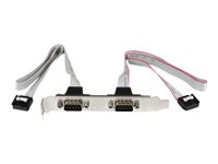 StarTech.com 2 Port 16in DB9 Serial Port BRacket to 10 Pin Header - DB9 bRacket - DB9 Header - Serial Port bRacket (PLATE9M2P16) - Seriell panel - DB-9 (hane) till 10 pin IDC (hona) - 40.64 cm - grå PLATE9M2P16