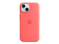 Apple - Baksidesskydd för mobiltelefon - MagSafe-kompatibilitet - silikon - guava - för iPhone 15 MT0V3ZM/A