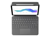 Logitech Folio Touch - Tangentbord och foliefodral - med pekdyna - bakgrundsbelyst - Apple Smart connector - QWERTY - hela norden - grafit - för Apple 11-inch iPad Pro (1:a generation, 2a generation) 920-009750