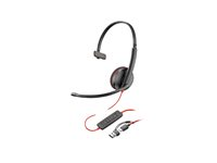 HP Poly Blackwire 3210 - Blackwire 3200 Series - headset - på örat - kabelansluten - USB-C - svart - Certifierad för Skype for Buisness, Cisco Jabber-certifierad, Avaya-certifierad, UC-certifierad 8X2J8A6