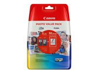 Canon PG-540 XL/CL-541XL Photo Value Pack - 2-pack - Lång livslängd - svart, färg (cyan, magenta, gul) - original - 100 x 150 mm 50 ark blister - bläckpatron/papperssats - för PIXMA MG3150, MG3550, MG3650, MG4250, MX395, MX455, MX475, MX525, MX535, TS5150, TS5151 5222B013