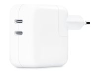 Apple 35W Dual USB-C Port Power Adapter - Strömadapter - 35 Watt - utgångskontakter: 2 MNWP3ZM/A