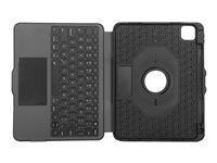 Targus Versavu - Tangentbord och foliefodral - med pekdyna - bakgrundsbelyst - trådlös - Bluetooth 5.0 - QWERTZ - tysk - svart THZ967DE