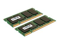 Crucial - DDR2 - sats - 4 GB: 2 x 2 GB - SO DIMM 200-pin - 667 MHz / PC2-5300 - ej buffrad - icke ECC CT2KIT25664AC667