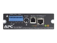 APC Network Management Card with Environmental Monitoring and Out of Band Management - Adapter för administration på distans - 100Mb LAN - 100Base-TX - för P/N: SRC1000I, SURTA1500XLB, SY64K160H-NB, SY64K96H-NB, SY96K160H-NB, SY96K96H-NB AP9618