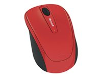 Microsoft Wireless Mobile Mouse 3500 - Mus - höger- och vänsterhänta - optisk - 3 knappar - trådlös - 2.4 GHz - trådlös USB-mottagare - glänsande flamröd GMF-00195