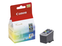 Canon CL-51 - Färg (cyan, magenta, gul) - original - blister - bläcktank - för PIXMA iP6210, iP6220, iP6310, MP150, MP160, MP170, MP180, MP450, MP460, MX300, MX310 0618B027