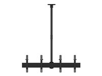 Multibrackets M Ceiling Mount Pro MBC2X1U - Monteringssats (takplatta, klämfäste för stång, skyddslock för takplatta, 4 lutningsarmar, 2 förlängningsrör (1,5 m), 3 skenor) - för 2 LCD-bildskärmar - aluminium, stål - svart - skärmstorlek: 40"-65" - takmonterbar 7350073733460