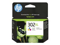 HP 302XL - 8 ml - Lång livslängd - färg (cyan, magenta, gul) - original - bläckpatron - för Deskjet 1110, 21XX, 36XX; ENVY 45XX; Officejet 38XX, 46XX, 52XX F6U67AE#301