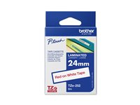 Brother TZe-252 - Standardlim - rött på vitt - Rulle ( 2,4 cm x 8 m) 1 kassett(er) bandlaminat - för Brother PT-D600; P-Touch PT-2430, 3600, 7600, 9800, D800, E500, E550, H500, P750, P900 TZE252