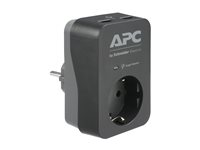 APC Essential Surgearrest PME1WU2B-GR - Överspänningsskydd - AC 220/230/240 V - 4000 Watt - utgångskontakter: 1 - Tyskland - svart PME1WU2B-GR