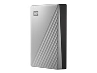 WD My Passport Ultra WDBFTM0040BSL - Hårddisk - krypterat - 4 TB - extern (portabel) - USB 3.0 (USB-C kontakt) - 256 bitars AES - silver WDBFTM0040BSL-WESN