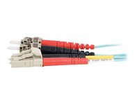 C2G LC-ST 10Gb 50/125 OM3 Duplex Multimode PVC Fiber Optic Cable (LSZH) - Nätverkskabel - ST-läge (multi-mode) (hane) till LC multiläge (hane) - 2 m - fiberoptisk - duplex - 50/125 mikron - OM3 - halogenfri - havsblå 85541