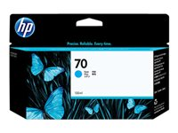 HP 70 - 130 ml - cyan - original - DesignJet - bläckpatron - för DesignJet HD Pro MFP, T120, Z2100, Z3100, Z3100ps, Z3200, Z3200ps, Z5200, Z5400 C9452A