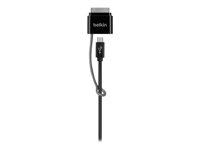 Belkin 2-in-1 ChargeSync Cable - Kabelsats - svart - för Apple iPad/iPhone/iPod (Apple Dock) F8J005CW04