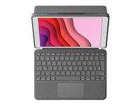 Logitech Combo Touch - Tangentbord och foliefodral - med pekdyna - bakgrundsbelyst - Apple Smart connector - QWERTY - spansk - grafit - för Apple 10.2-inch iPad (7:e generation, 8:e generation, 9:e generation) 920-009627