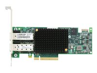 HPE StoreFabric SN1100E - Värdbussadapter - PCIe 3.0 x8 låg profil - 16Gb Fibre Channel x 2 - för Integrity MC990; ProLiant DL360p Gen8, ML350p Gen8, XL230a Gen9; StoreEasy 3850 C8R39A